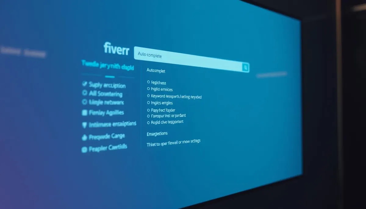 Fiverr autocomplete function