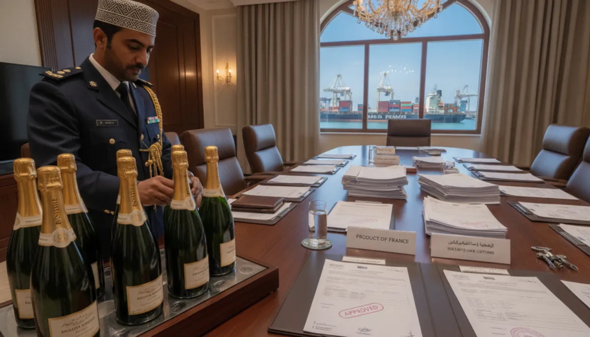 importing champagne into Oman
